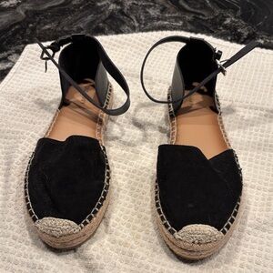 Old Navy Black and Cream Espadrille Shoes